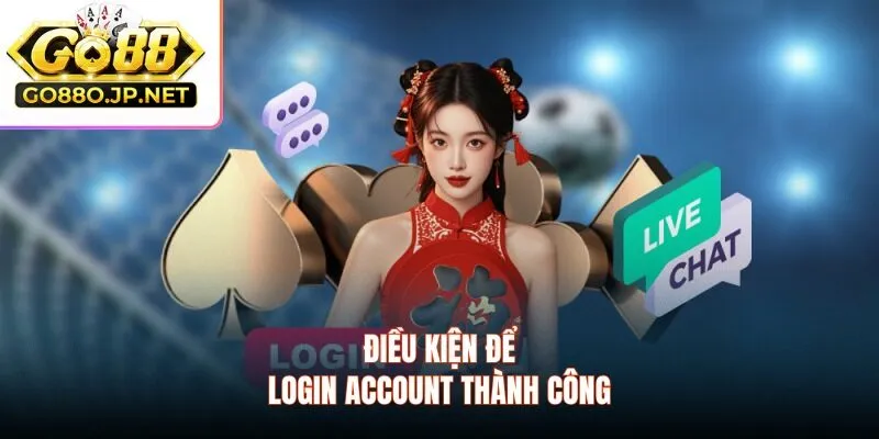 Điều kiện để login account thành công